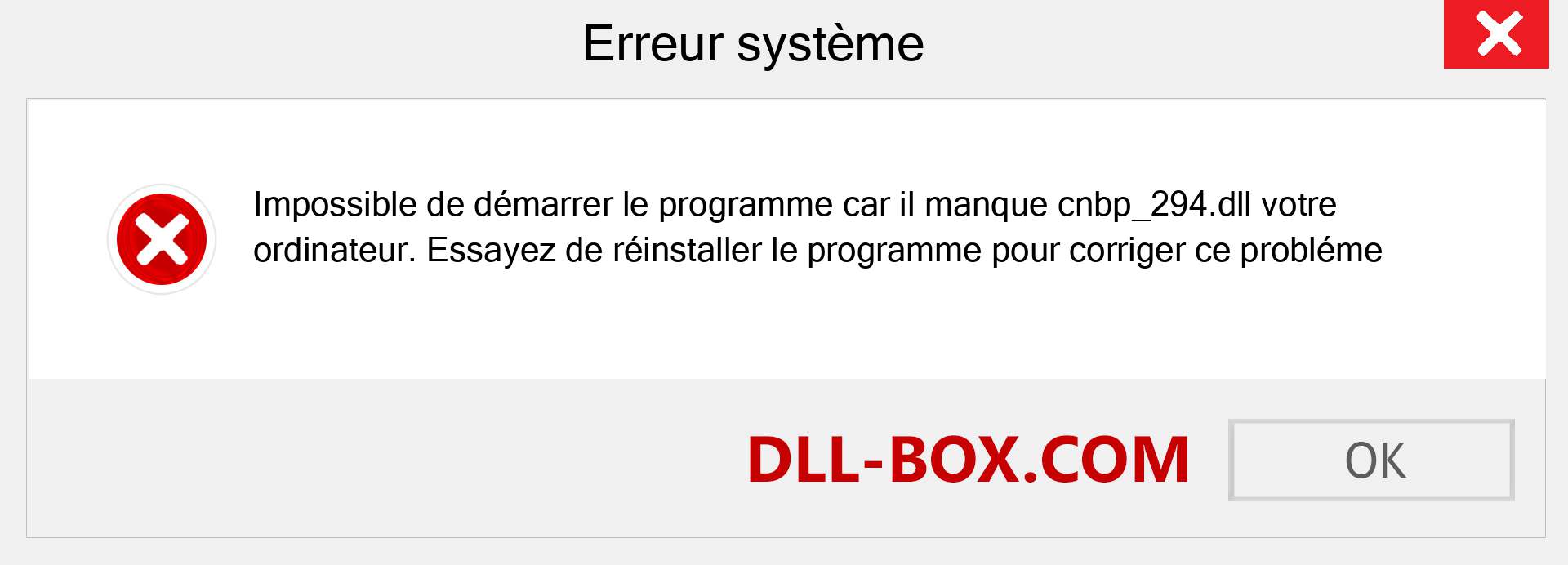 Le fichier cnbp_294.dll est manquant ?. Télécharger pour Windows 7, 8, 10 - Correction de l'erreur manquante cnbp_294 dll sur Windows, photos, images